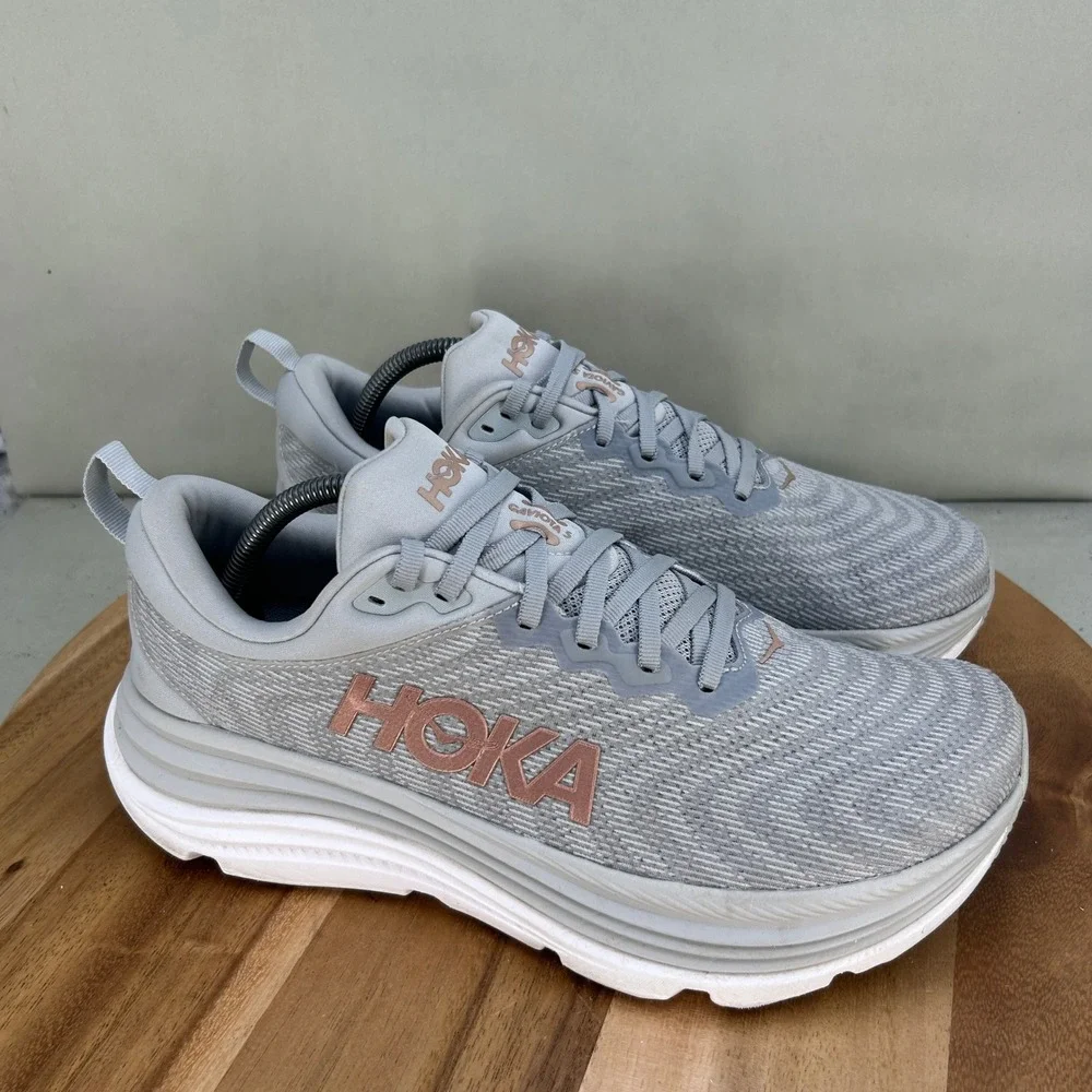 Hoka Gaviota 5 Wide Harbor Mist Rose Gold Running Shoes Cushion Womens Size 11 D